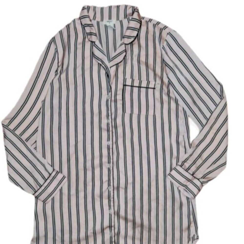 Forever 21 Striped Pajama Oversized Shirt ||  Small EUC